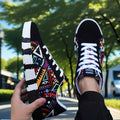 Men'S Fashion Graffiti Letter Print Canvas Sneakers - Casual Lace-up Street Shoes, Running, Tennis, Basketball Shoes, All-Season Comfort, Preppy Style, Low Top, Fabric Upper & Inner, PVC Sole, Cloth Insole, Round Toe