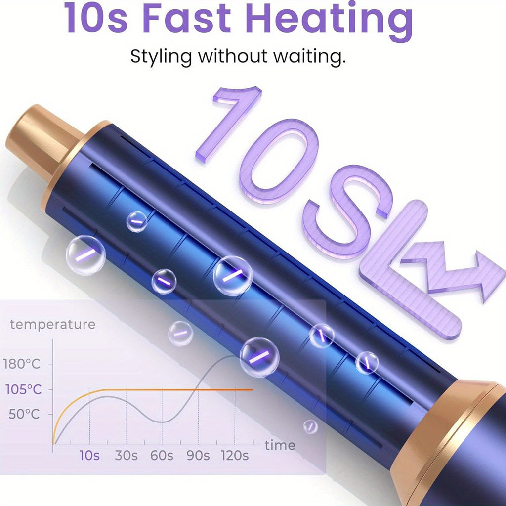 Hairstyler 5-in-1 Air Styler Hot Brush Curling Iron Thermal Brush Hair Straightener for Long/Short Hair - Cordless, USB-Powered, 220V, Automatic Power-Off, No Battery Needed, Hair Brushes