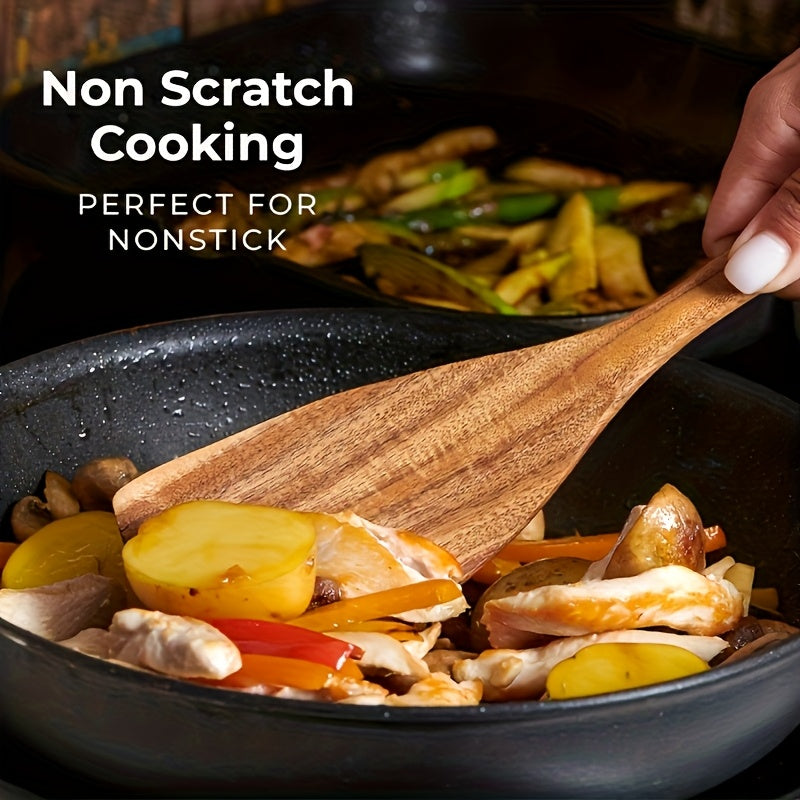 10pcs Premium Teak Cookware Set - Non-Stick, Heat Resistant, Ergonomic Handles for Comfortable Grip - Suitable for Stirring, Baking, Serving, and Easy Cooking, Outdoor Kitchenware Set, Camping Accessories