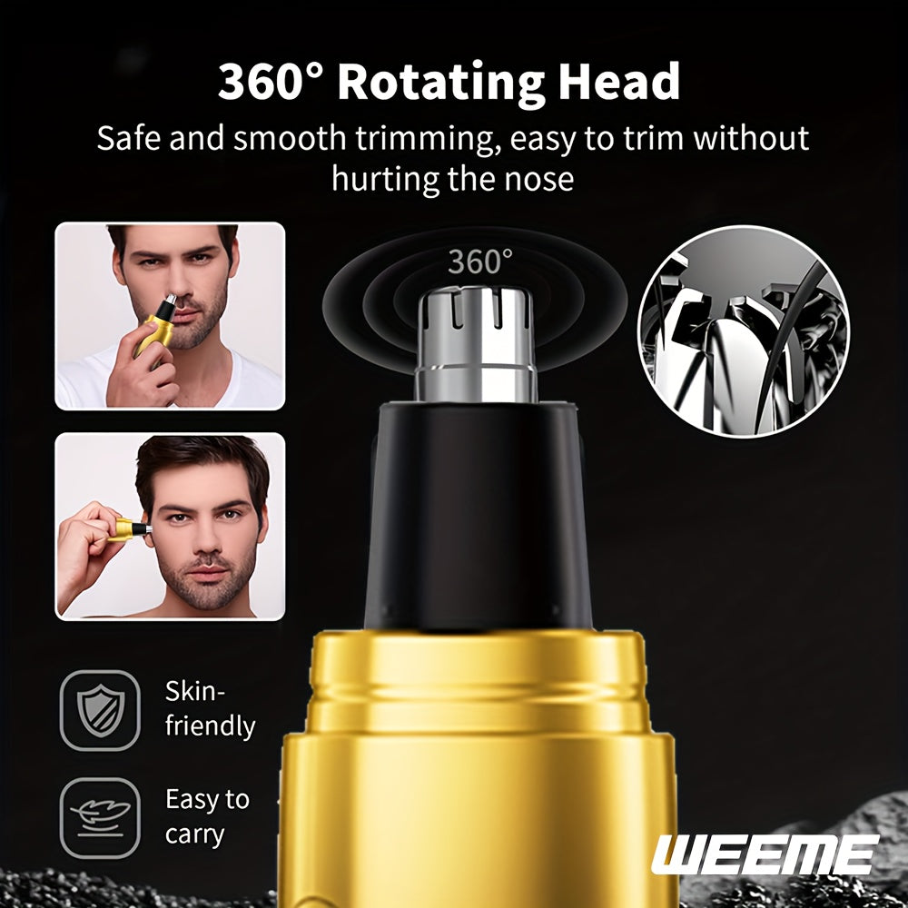 4pcs WEEME Men'S Golden Electric Hair Trimmer Set | Includes Hair Clipper, Shaver, Nose Hair Trimmer, And Fine Trimmer for Home, Car, And Travel Use | USB Charging, Rechargeable Lithium Battery