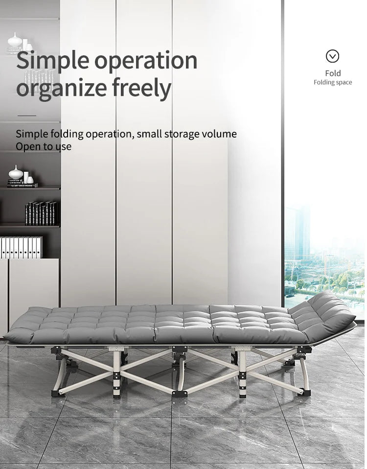 Folding camping cot with storage bag for adults Portable lightweight sleeping bed for outdoor traveling hiking easy to set up