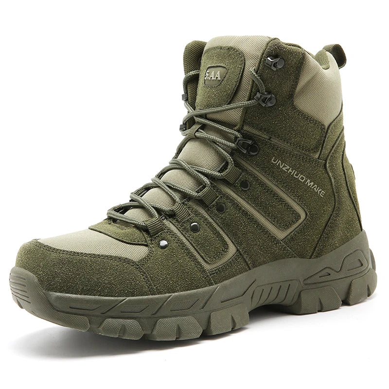 Factory Construction Services Custom Leather Waterproof Wear-Resist Rubber Wear-resistant Outsole Hiking Boots