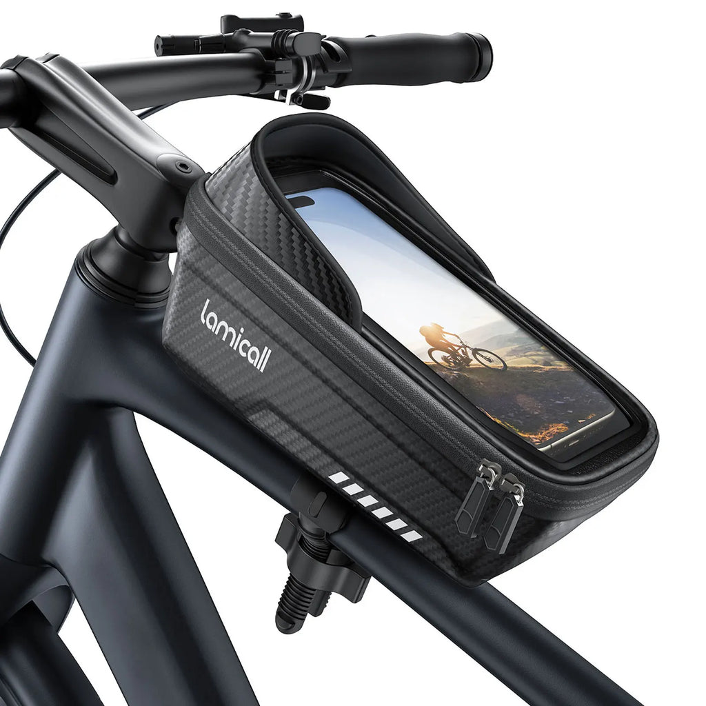 Lamicall BCCB02 Quick Installation Waterproof Bike Frame Bag 1.3L for 4.7"-7" Phones with Touch Control
