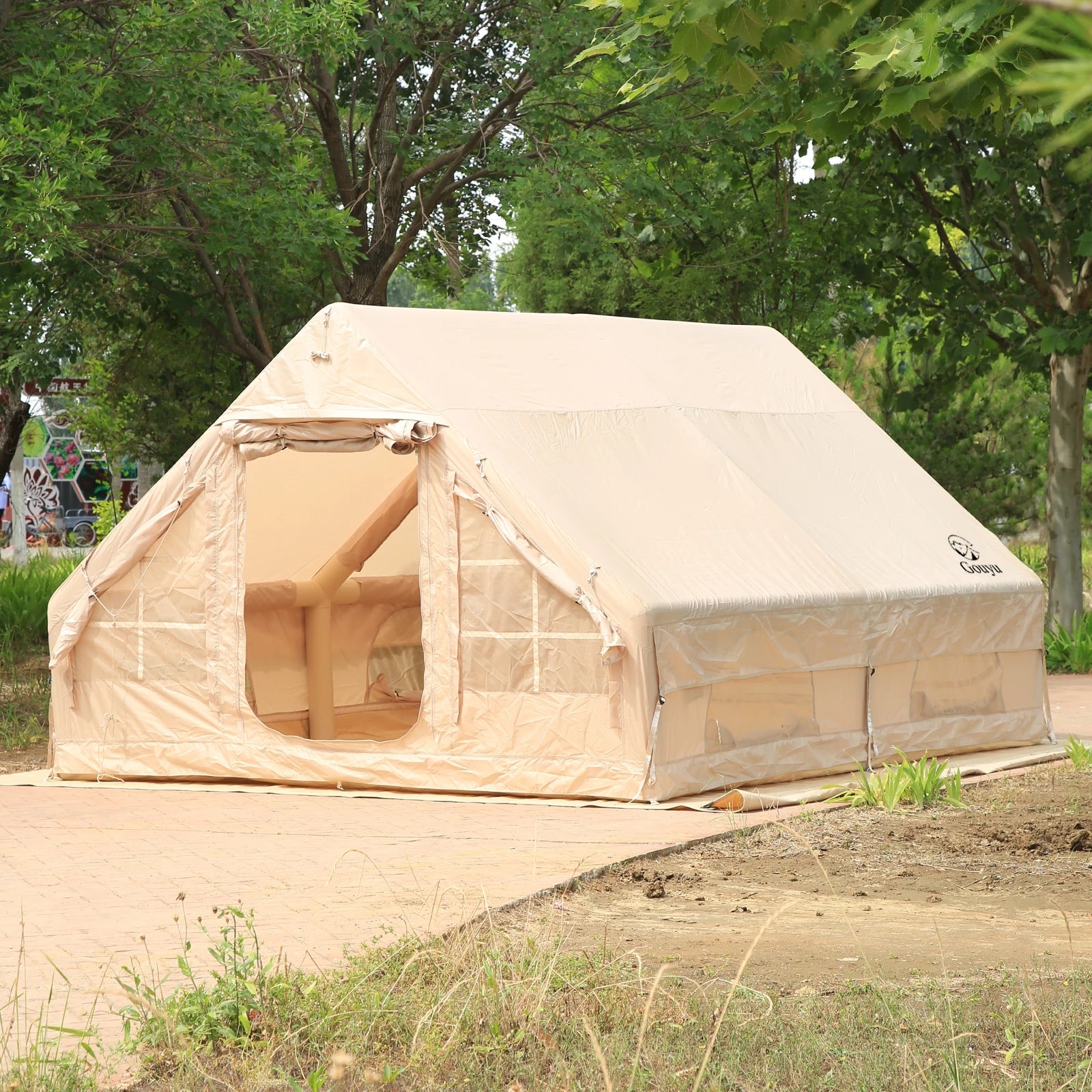 Inflatable Tent Outdoor Camping 6-8 Person Thickened Sun protection Rain Camping Overnight Field Equipment Full Windproof