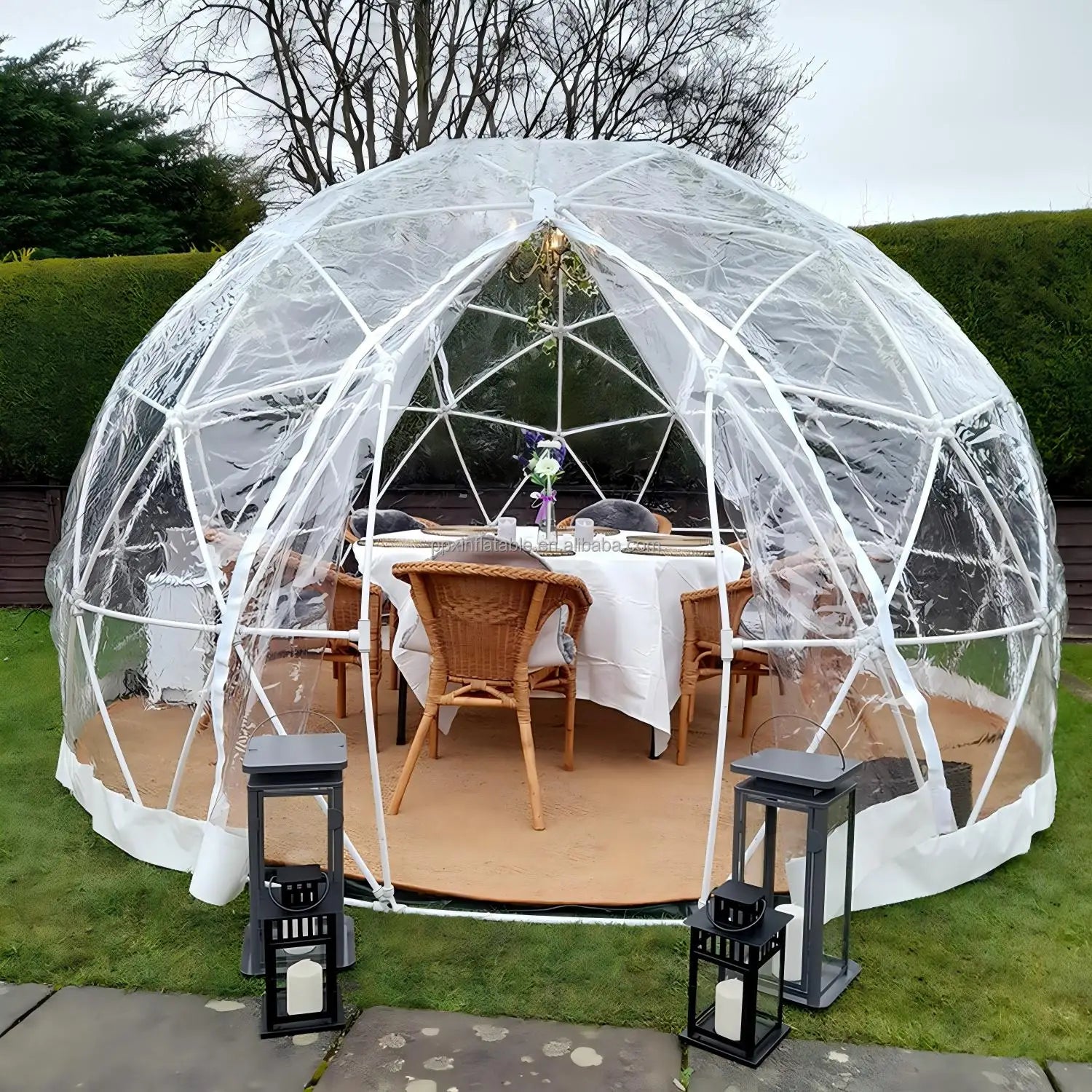 Garden Dome 12ft Clear Outdoor Tent Weatherproof Greenhouse Tent Dome for Winter Outdoor Yard Parties and Backyard Use