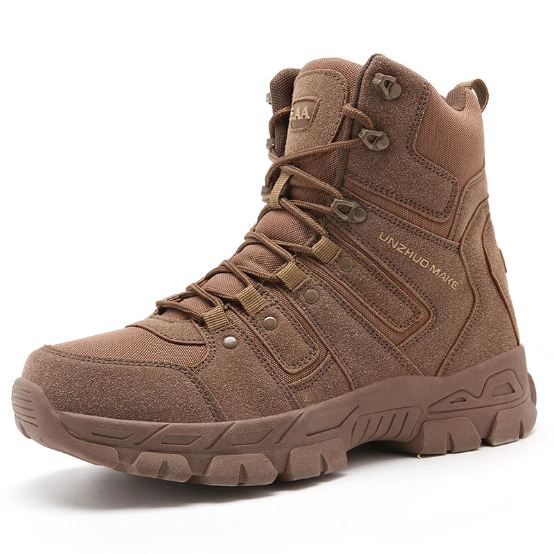 Factory Construction Services Custom Leather Waterproof Wear-Resist Rubber Wear-resistant Outsole Hiking Boots
