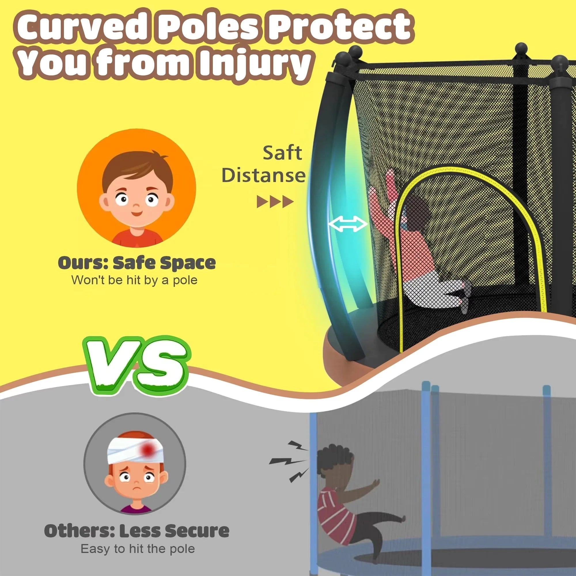 Zoshine Best Price Good Quality Mini Kid Trampoline Premium Safety Protection for Kids Happy Jumping Together