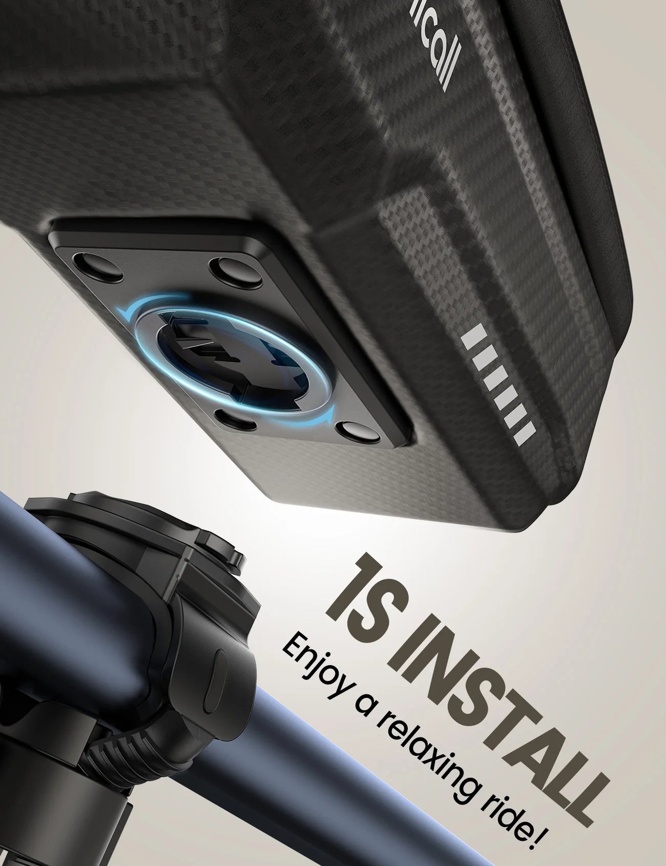 Lamicall BCCB02 Quick Installation Waterproof Bike Frame Bag 1.3L for 4.7"-7" Phones with Touch Control