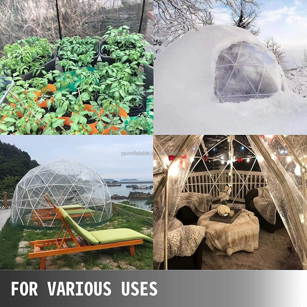 Garden Dome 12ft Clear Outdoor Tent Weatherproof Greenhouse Tent Dome for Winter Outdoor Yard Parties and Backyard Use
