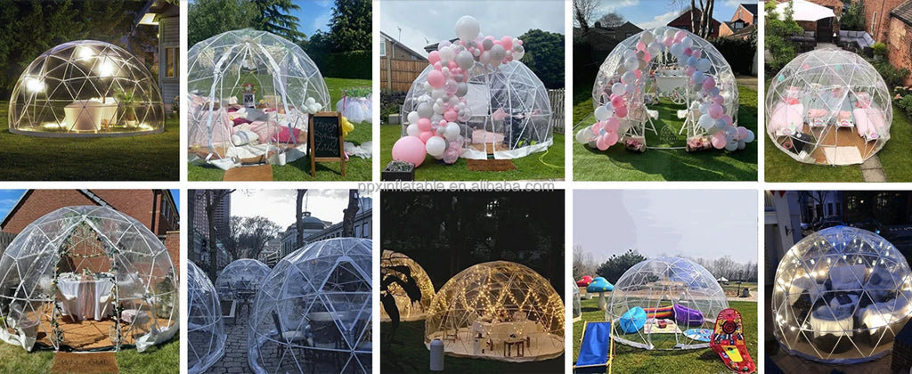 Garden Dome 12ft Clear Outdoor Tent Weatherproof Greenhouse Tent Dome for Winter Outdoor Yard Parties and Backyard Use