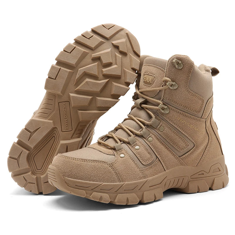 Factory Construction Services Custom Leather Waterproof Wear-Resist Rubber Wear-resistant Outsole Hiking Boots