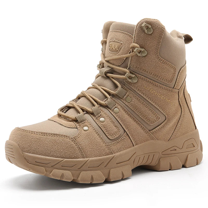 Factory Construction Services Custom Leather Waterproof Wear-Resist Rubber Wear-resistant Outsole Hiking Boots