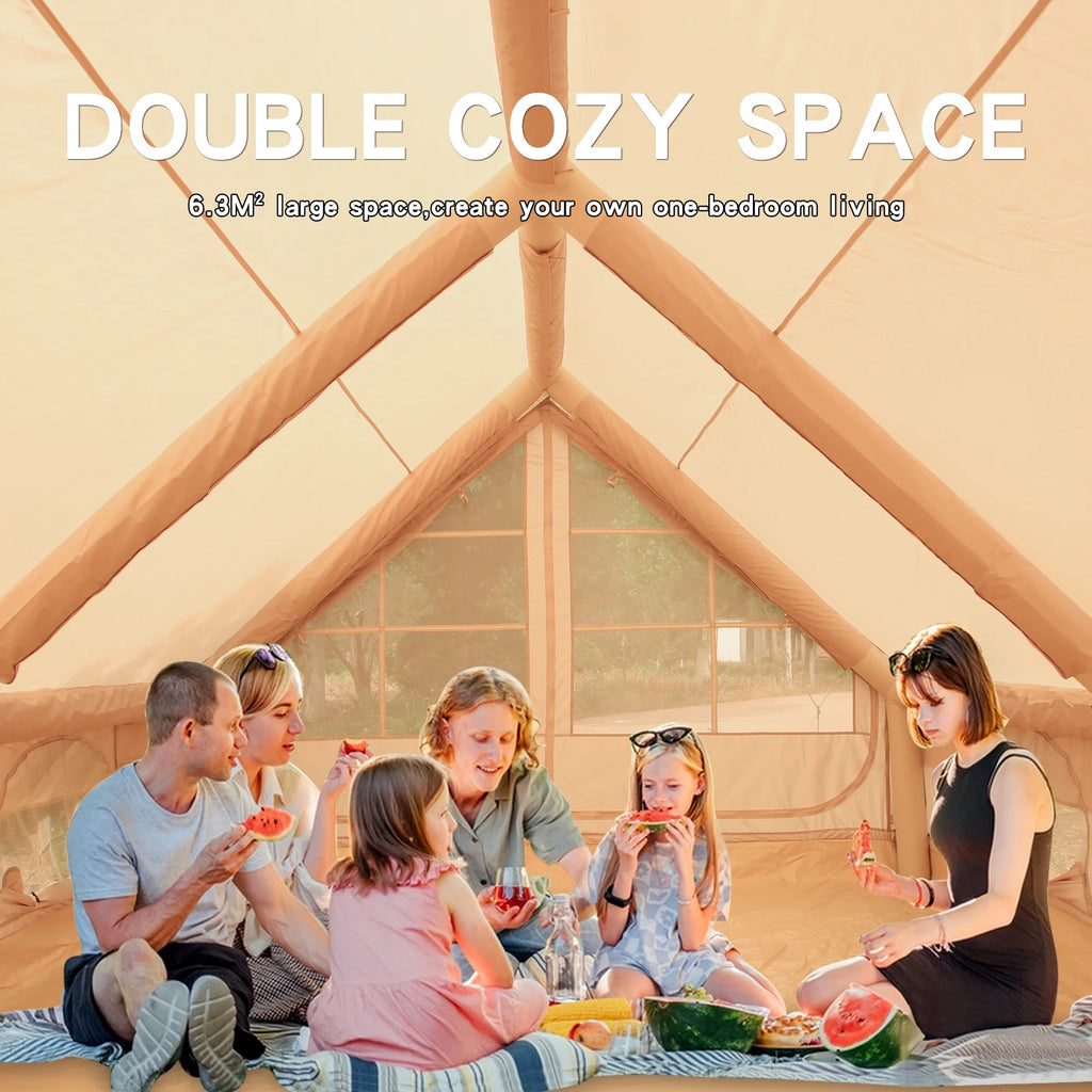 Inflatable Tent Outdoor Camping 6-8 Person Thickened Sun protection Rain Camping Overnight Field Equipment Full Windproof