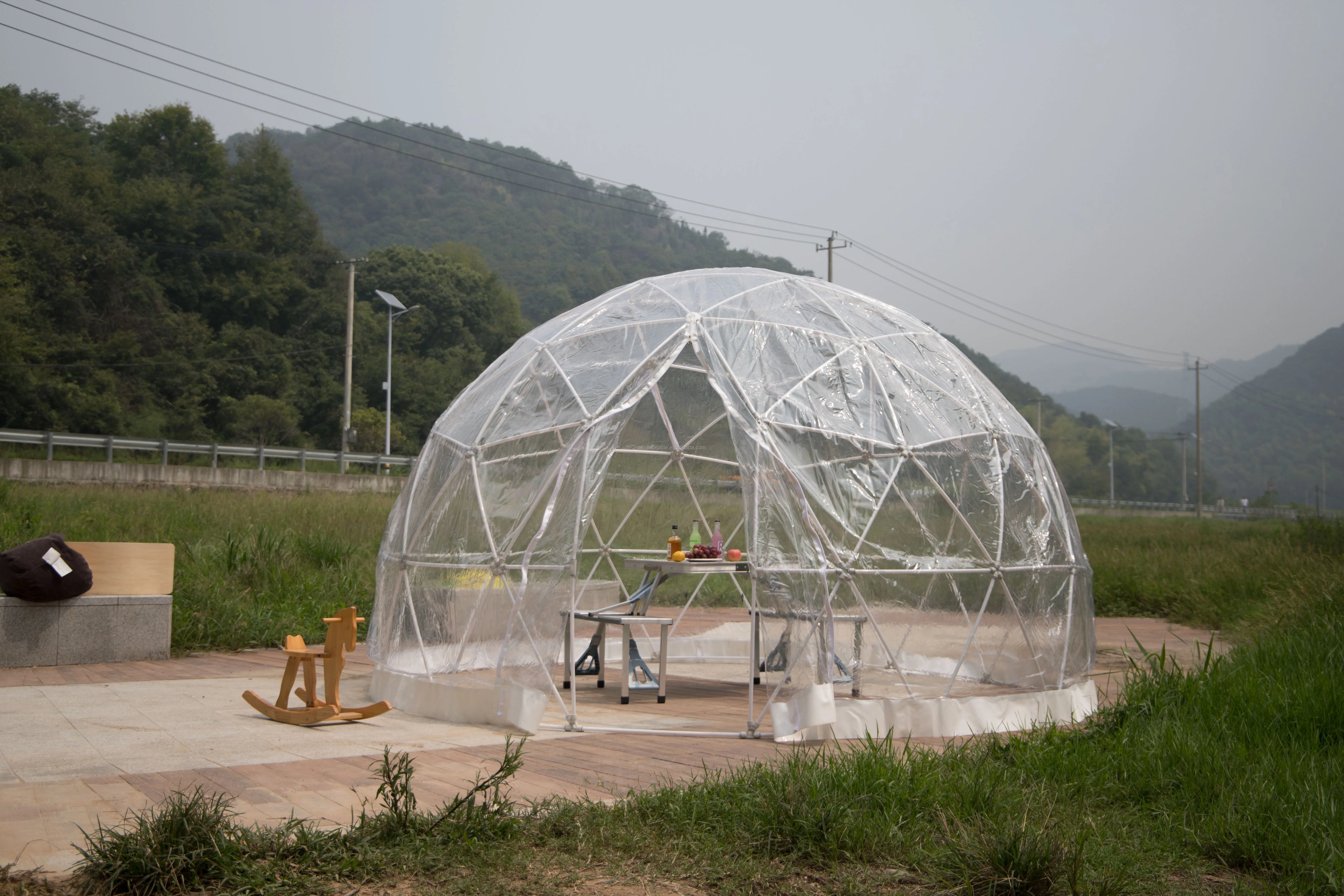 Garden Dome 12ft Clear Outdoor Tent Weatherproof Greenhouse Tent Dome for Winter Outdoor Yard Parties and Backyard Use