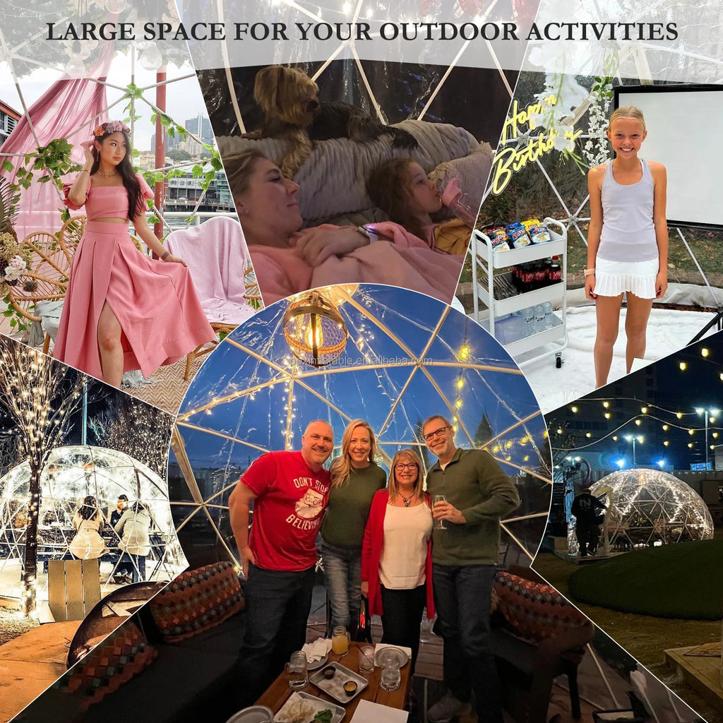 Garden Dome 12ft Clear Outdoor Tent Weatherproof Greenhouse Tent Dome for Winter Outdoor Yard Parties and Backyard Use