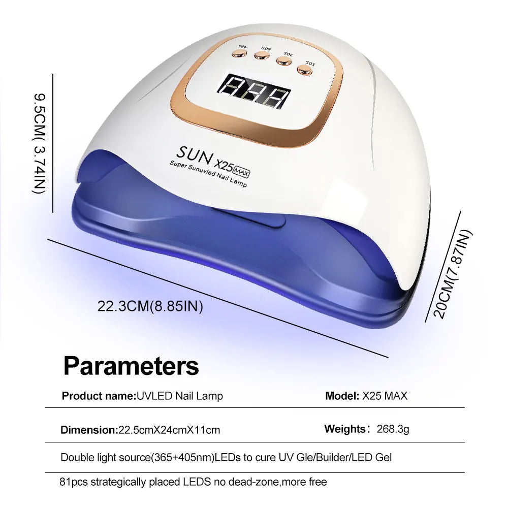 SUN X25MAX 81LED UV Lamp for Nails Drying Quick Curing All Gel Nail Polish Professional Powerful UV Light Dryer Manicure Salon