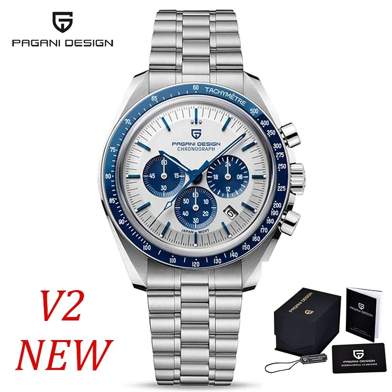 2025 New PAGANI DESIGN Mens Watches Top Brand Luxury Automatic Quartz Chronograph Waterproof Sport Stainless Steel Clock Relogio