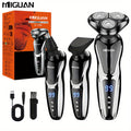 MIGUAN 3-in-1 Electric Grooming Kit - All-in-One Shaver, Nose Trimmer & Sideburn Razor with Digital Display, & Travel-Friendly for Beard, Mustache, Eyebrows Trimming - Ideal Gift for On-the-Go