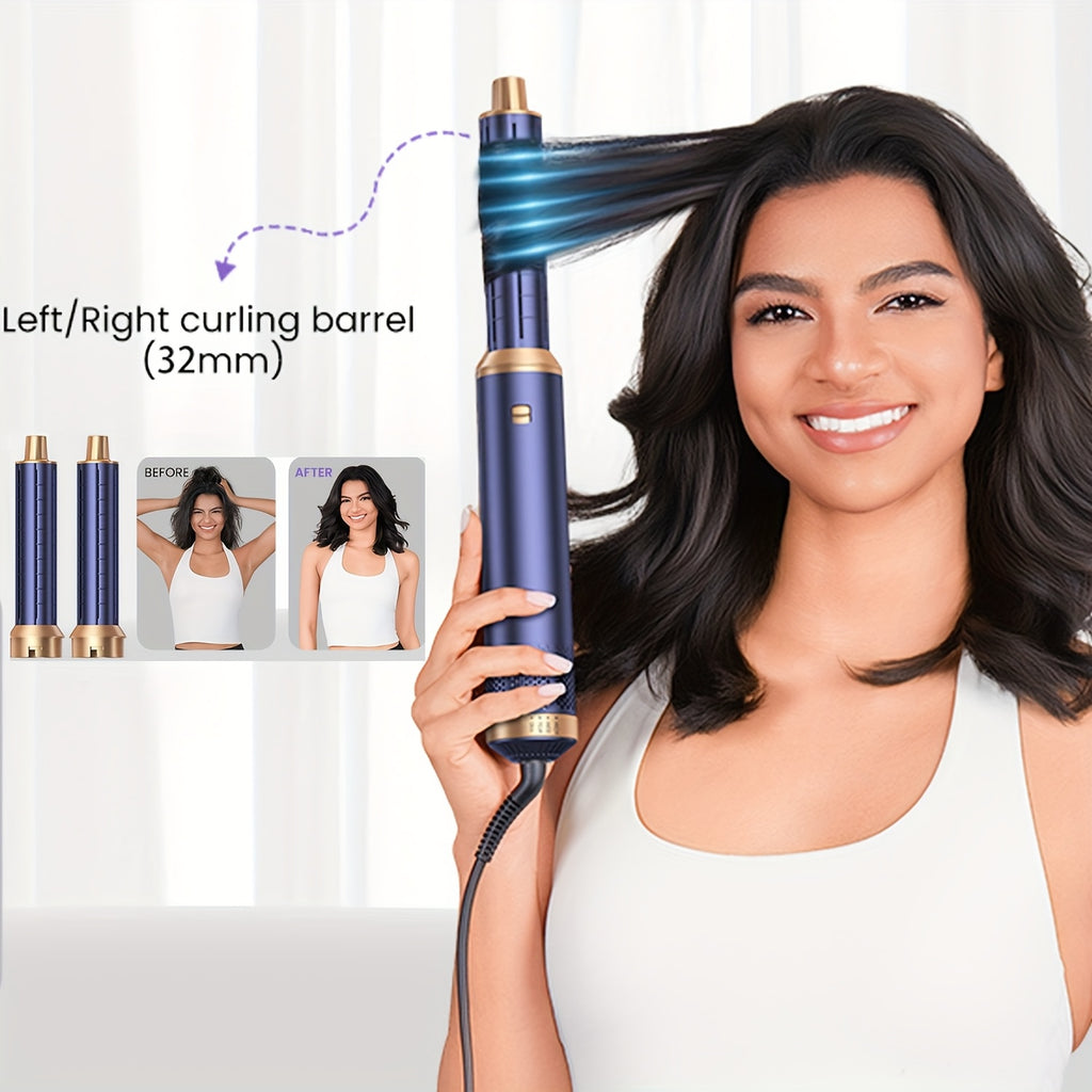 Hairstyler 5-in-1 Air Styler Hot Brush Curling Iron Thermal Brush Hair Straightener for Long/Short Hair - Cordless, USB-Powered, 220V, Automatic Power-Off, No Battery Needed, Hair Brushes