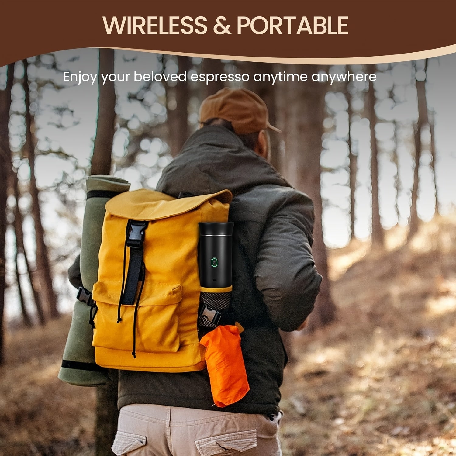 Portable Cordless 3-in-1 Coffee Machine Compatible for Capsule & Ground Coffee, Cold Brew & Heated Coffee Maker with 150ml Cup, Compact Electric Coffee Station for, Travel, Camping, Holiday Gift